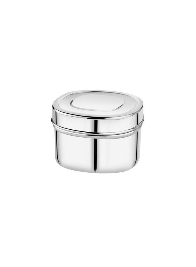 EMBASSY Square Puri Box/Container - Pack of 2 (Size 4, 450 ml each), Stainless Steel - Image 1